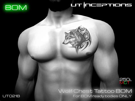 Second Life Marketplace - UT021B Wolf Chest Tattoo BOM