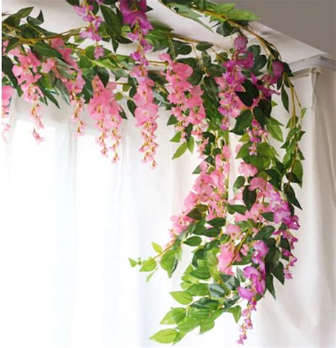 Artificial Wisteria Flower Vines 1.8m Long Artificial Flowers ...