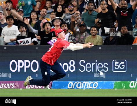 England's Harry Brook drops a catch of the batting of New Zealand's ...