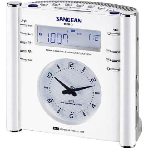 Sangean RCR-3 RCR-3 AM/FM Atomic Digital/Analog Clock Radio (White ...