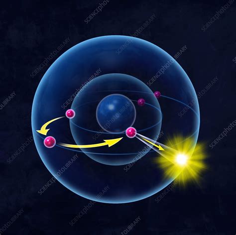 Photon emission, artwork - Stock Image - C015/0132 - Science Photo Library