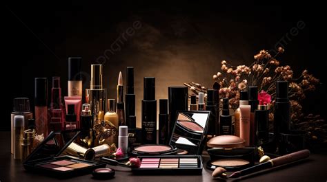 All Kinds Of Beauty Products On A Dark Background, Cosmetics Cosmetic ...