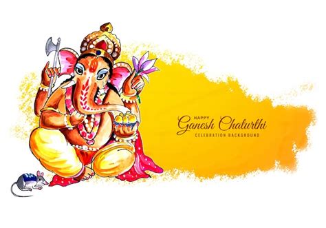 Happy ganesh chaturthi for indian festival background | Free Vector