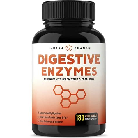 Digestive Enzymes with Prebiotics & Probiotics 180 Vegan Capsules ...