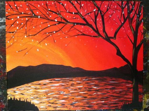 Lake sunset Painting Projects, Art Projects, Art Painting, Landscape ...