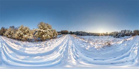 Winter Full Spherical Hdri Panorama 360 Degrees Angle View on Path in ...