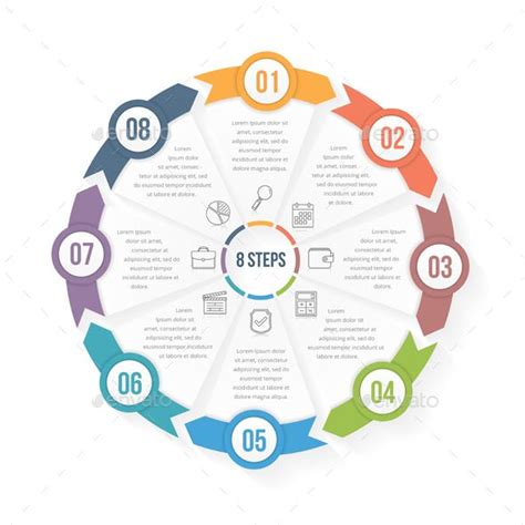 Circle Infographic Template with Eight Elements | Circle infographic ...