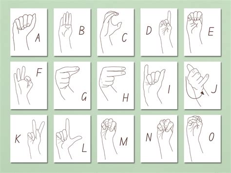 Sign Language Alphabet Flashcards Babies Toddlers Children Learning ...