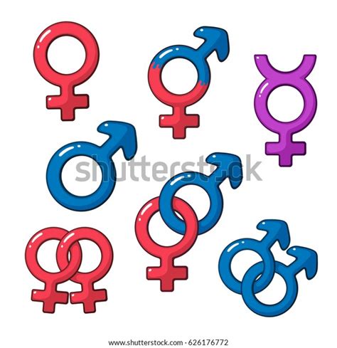 Vector Illustration Cartoon Set Gender Symbols Stock Vector (Royalty ...