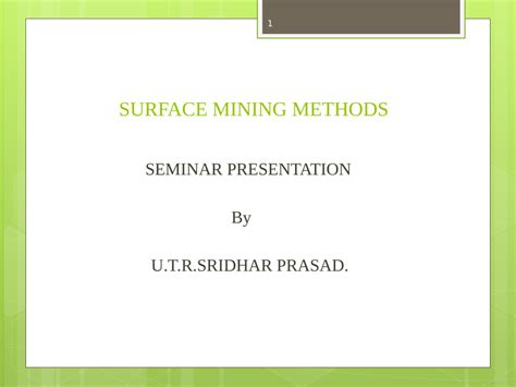 (PDF) Surface Mining Methods