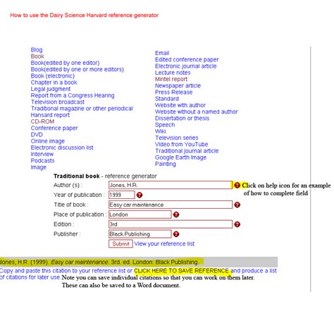 Harvard Referencing Generator