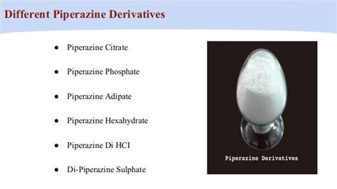 Piperazine derivatives are used for animal treatment