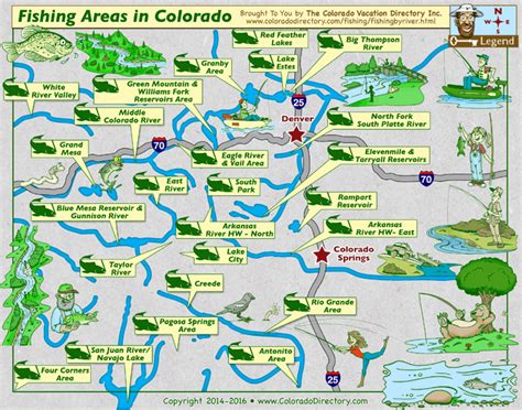 Colorado Fishing Map | Lakes Rivers | CO Vacation Directory