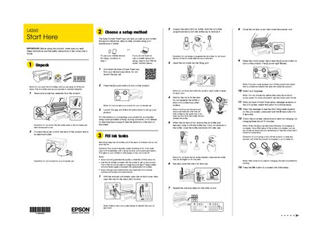 Epson Printer Setup Guide - Unpacking, Setup Methods, and Ink Tank Filling