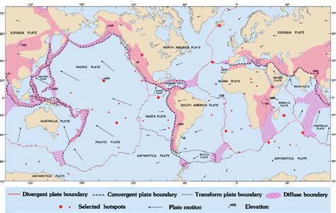 Map of Tectonic Plates and Their Boundaries