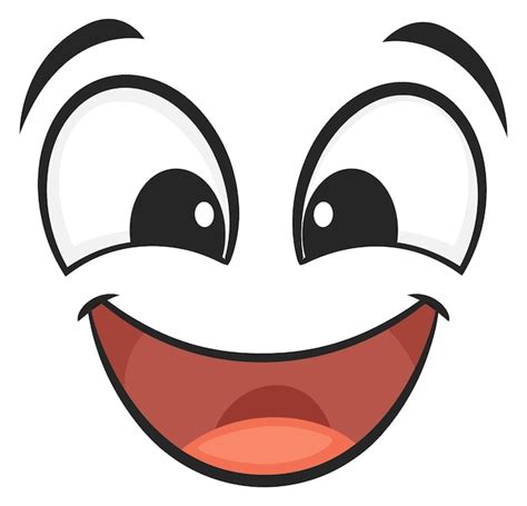 Premium Vector | Happy face with wide open smile Cartoon emotion