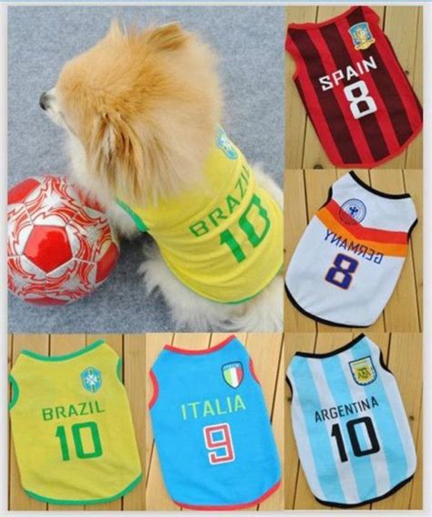 FIFA WORLD CUP FOOTBALL Soccer Player Costume T-shirt Jersey Vest Dog ...