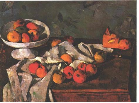 Still life with a fruit dish and apples, c.1880 - Paul Cezanne ...