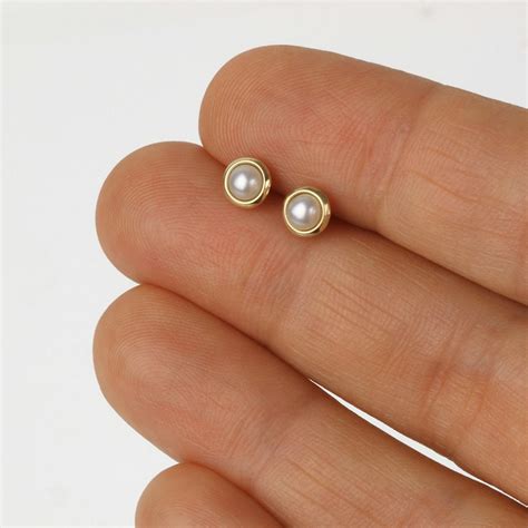 Small Pearl Earrings Gold Pearl Earrings Pearl Stud Earrings | Etsy