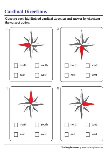 Cardinal Directions Worksheet