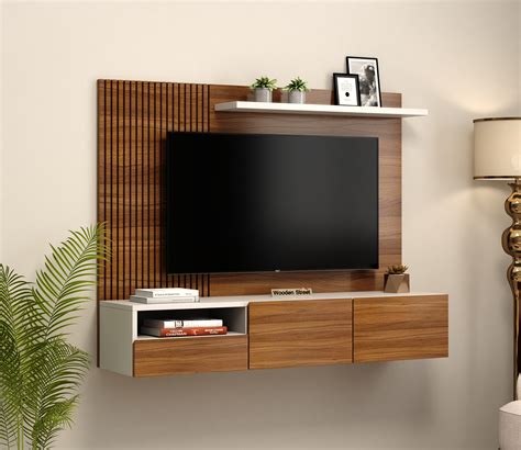 Buy Hailey Engineered Wood Wall-Mounted Tv Unit with Shelf & Drawers ...