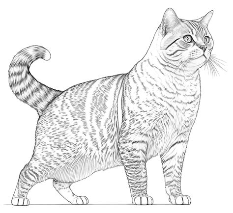 Realistic Tabby Cat Coloring Pages