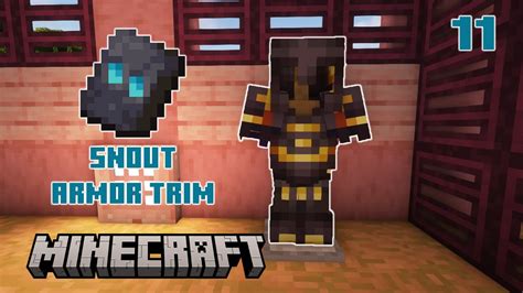 Snout Armor Trim on Netherite Armor | Minecraft 1.20 Survival Ep. 11 ...