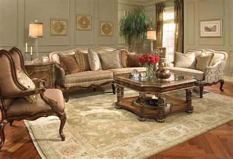 Classic Cherry Wood Finish Living Room Sofa w/Hand-Carved Frame