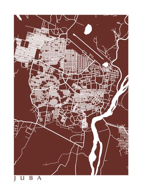 Juba South Sudan Map Print | Etsy