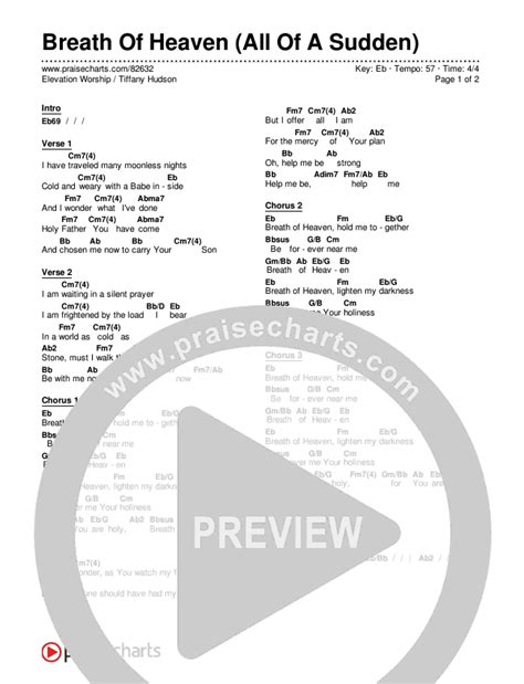 Breath Of Heaven (All Of A Sudden) Chords PDF (Elevation Worship ...
