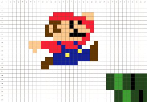 Big Mario Pixel Art Grid