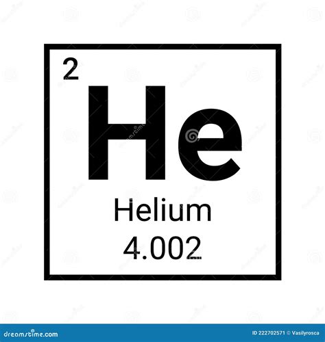 Helium Periodic Table Element Chemistry Symbol. Vector Helium Atom Gas ...