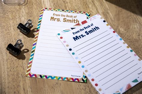 From the Desk of....Personalized Notepads for Teachers | Teach Starter