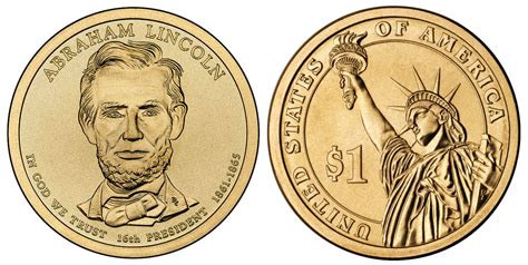 2010 D GOLD ABRAHAM LINCOLN PRESIDENTIAL DOLLAR (one) COIN of $1 COIN ...