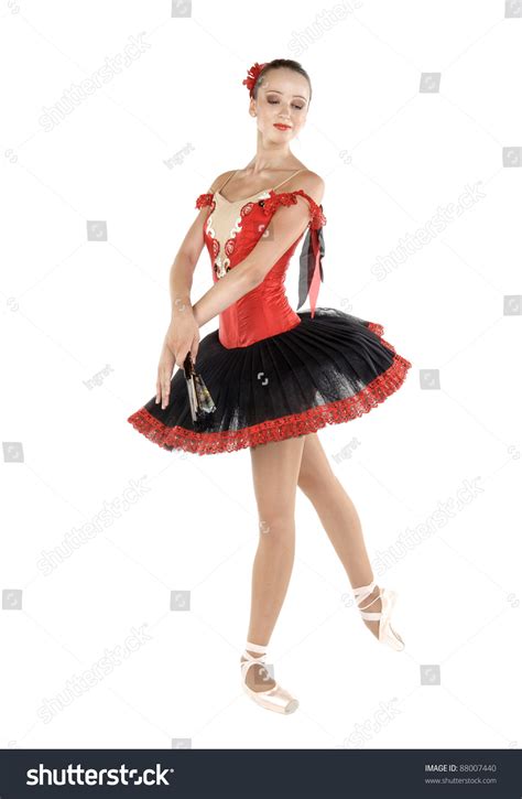 Young Beautiful Ballerina On White Background Stock Photo 88007440 ...