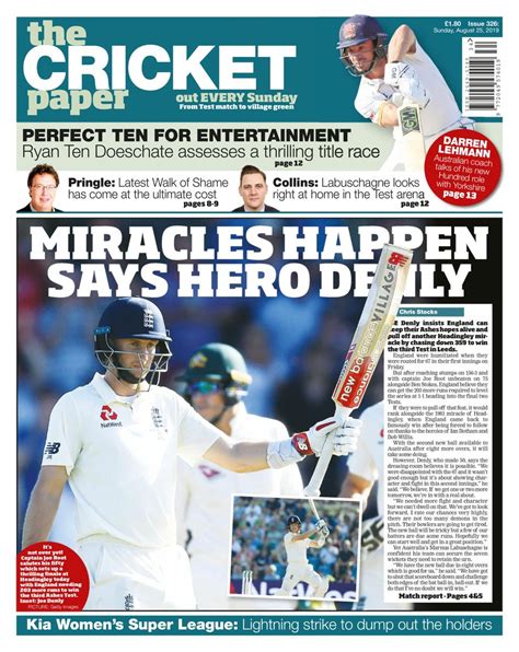 The Cricket Paper-August 25, 2019 Magazine - Get your Digital Subscription