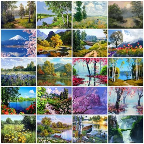 Paint By Numbers For Landscapes Home Decoration Canvas painting By ...