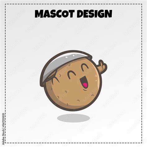 Indonesian traditional food logo tahu bulat mascot illustration vector ...