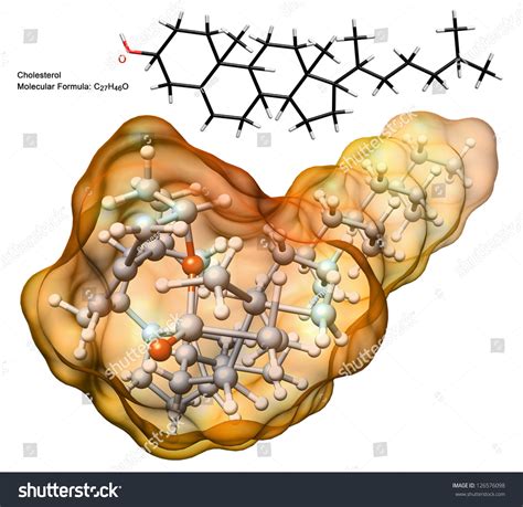 Organic Chemistry: 3d Structure Of Cholesterol Molecule With Chemical ...