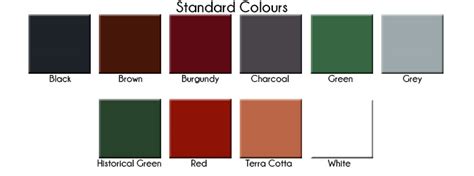 Roof Paint Colour Charts