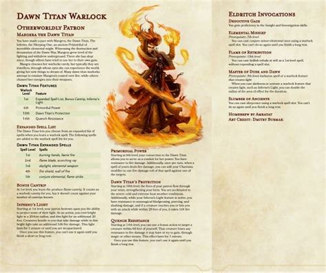 Carmen Reid News: Dnd 5e Warlock Subclasses Homebrew