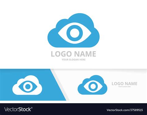 Eye and cloud logo combination unique Royalty Free Vector