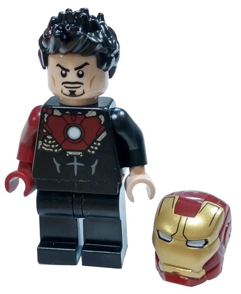 LEGO Marvel Avengers Tony Stark Minifigure [Black Iron Man Suit] [No ...