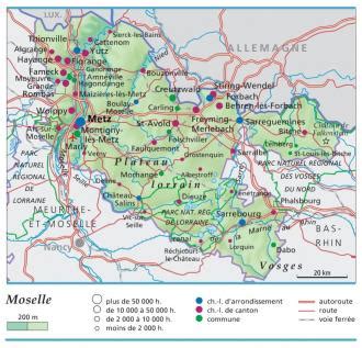 Carte, plan et itinéraire département Moselle 57