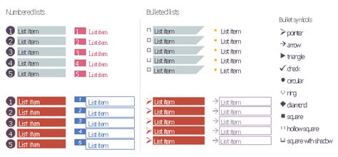 Design elements - Education list blocks