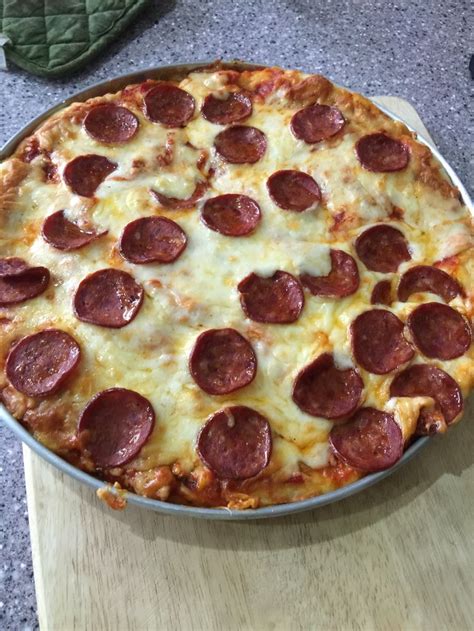 Beef pepperoni pizza | Vegetarian camping recipes, Food, Beef pepperoni