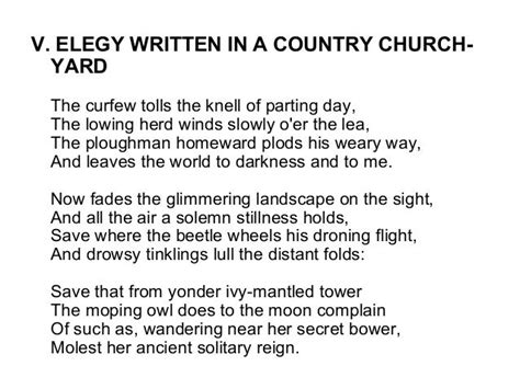 Elegy Written In A Country Churchyard Explanation By Stanza - Country Poin