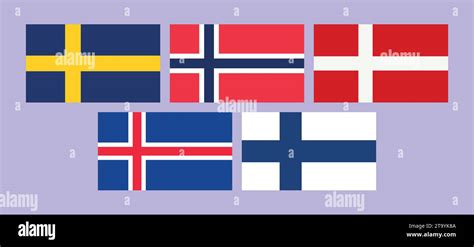 Scandinavian flags. Nordic countries. Vector illustration Stock Vector ...