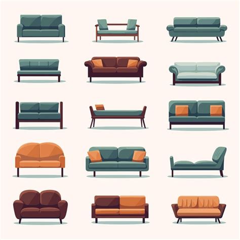 Premium Vector | Furniture for the home icons set armchair sofa chair ...