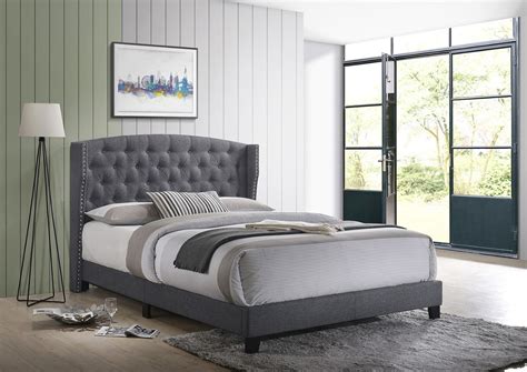 Cama Queen Size Moderna Gris Capitonada ¡ Envió Gratis ! | Mercado Libre